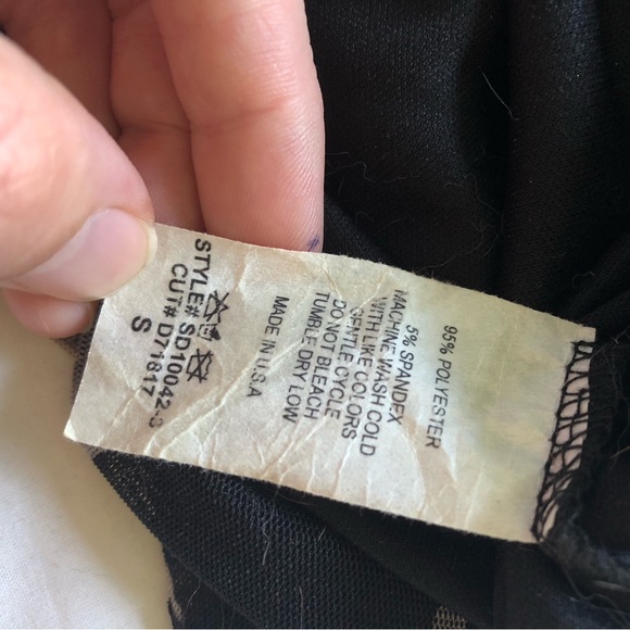 Off the shoulder black with floral detail dress size Small - Picture 2 of 3